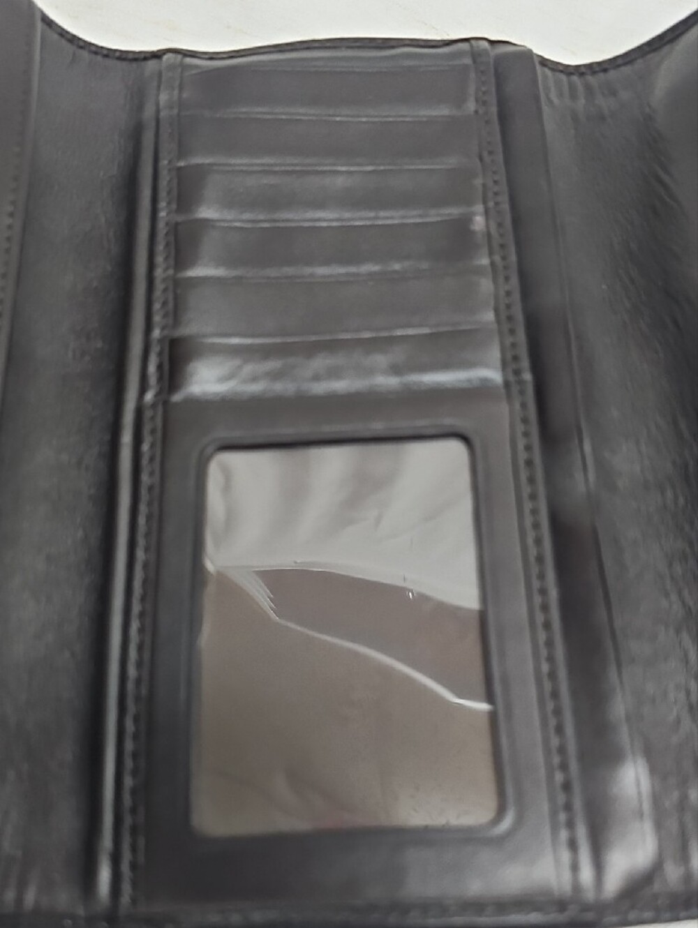 Coach Brown Signature Trifold Wallet with Black Trim - Picture 6 of 6